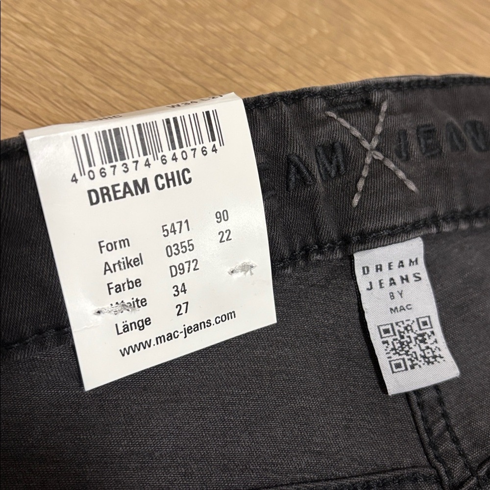 MAC (4) Dream Chic Denim in Anthracite Fancy Wash Cropped Ankle Zipper Slim NWT - Picture 9 of 16